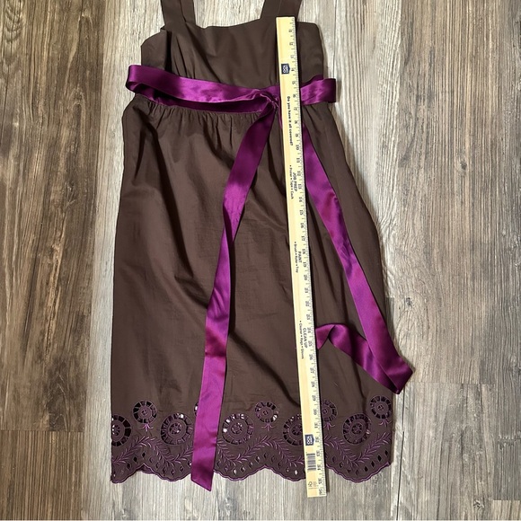 Donna Morgan Women's Dress Size 10 Brown Purple Sash Cocktail Party - Picture 5 of 10